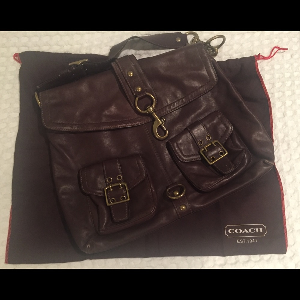 Coach brown leather handbag